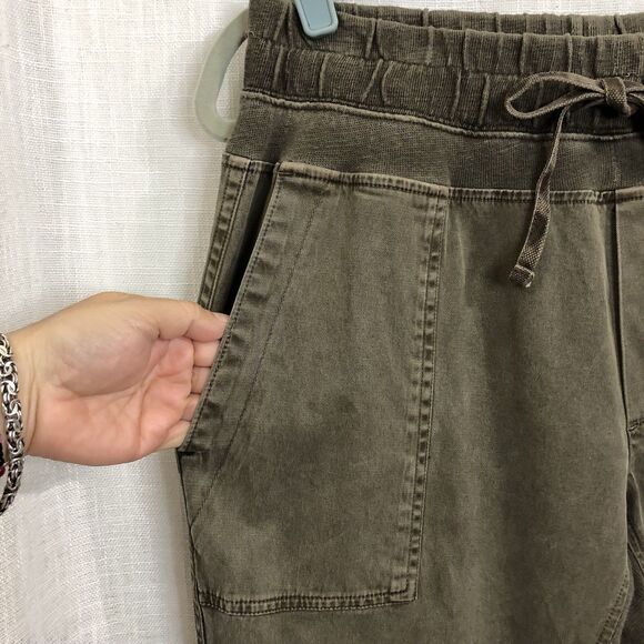 Standard James Perse Pants Women 2| M Olive Jogger Mixed Media Casual Utility - Picture 4 of 15
